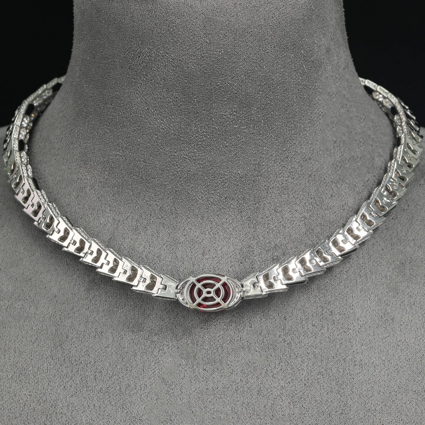 WUIHA Vintage 925 Sterling Silver 5 CT Lab Sapphire Ruby High Carbon Diamonds Gemstone Cocktail Pendant Necklace Fine Jewelry