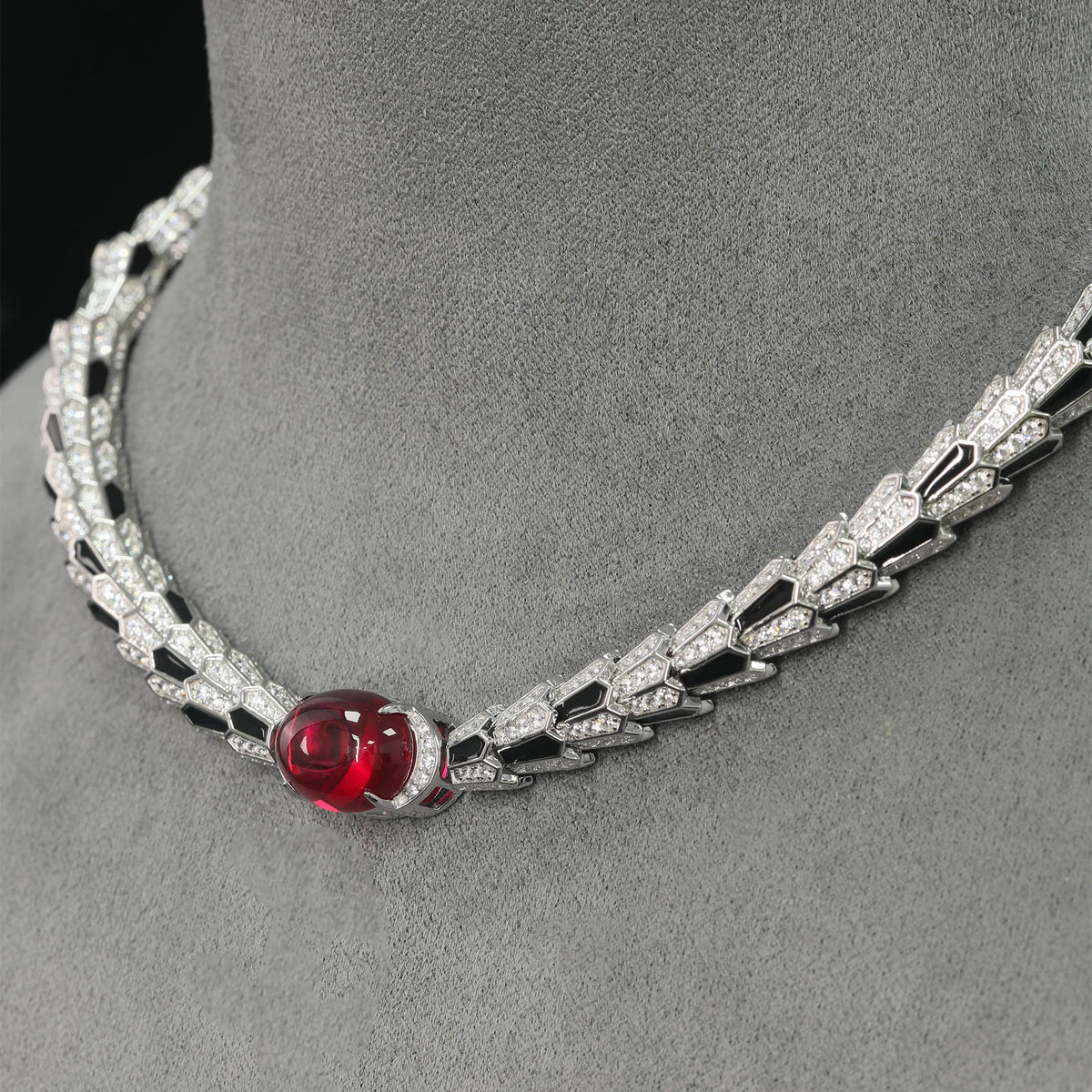 WUIHA Vintage 925 Sterling Silver 5 CT Lab Sapphire Ruby High Carbon Diamonds Gemstone Cocktail Pendant Necklace Fine Jewelry